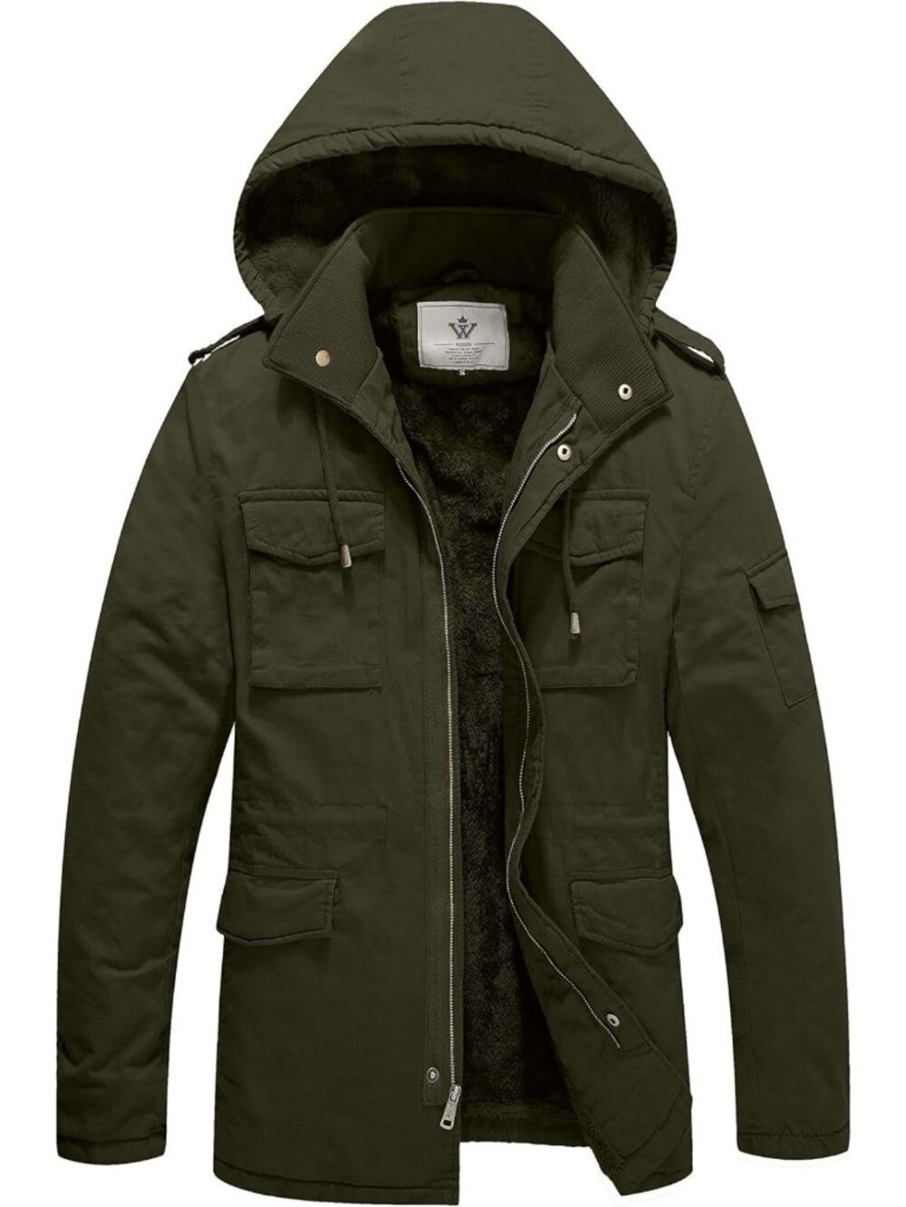 Men's Winter Military Parka Jacket - Thick Warm Coat for Cold Weather